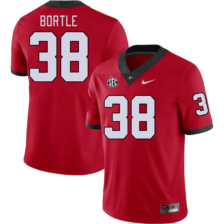 Men #38 Brooks Bortle Georgia Bulldogs College Football Jerseys Stitched-Red - Click Image to Close